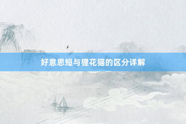好意思短与狸花猫的区分详解